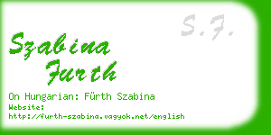 szabina furth business card